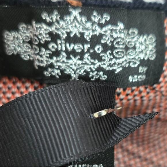 OLIVER O Orange Aztec Medium Weight Sweater Cardigan Duster Plus Size 3X New - Picture 10 of 11